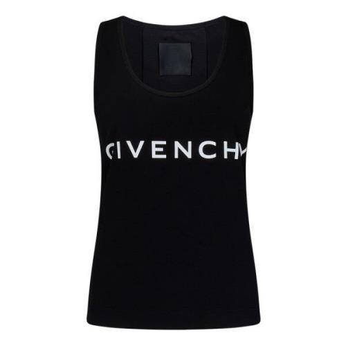 Zwarte Mouwloze Top met Archetype Print Givenchy , Black , Dames