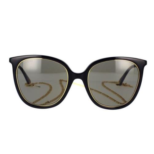 Stijlvolle Gucci zonnebril met Gg1076S 001 ketting Gucci , Black , Dam...