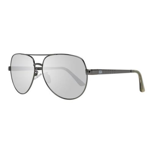 Heren Gunmetal Aviator Zonnebril Guess , Gray , Heren