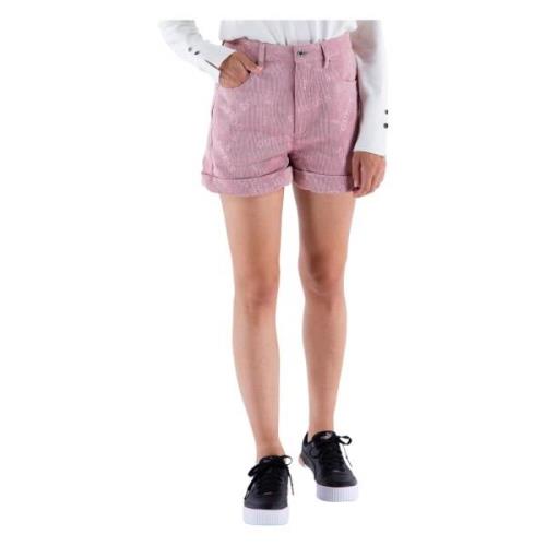 Geribbelde Fluweel Shorts Guess , Pink , Dames