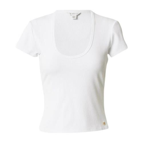 Geribbelde Stretch Top - Wit Guess , White , Dames