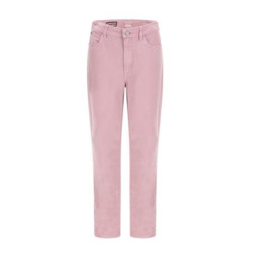 Rechte jeans met hoge taille en relaxte pasvorm Guess , Pink , Dames