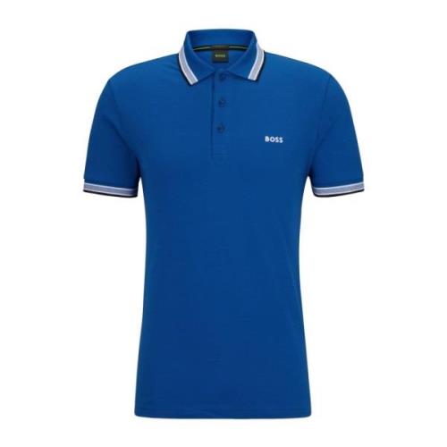 Heren Polo met Details en Contrast Logo Model 50469055 Paddy Kleur Bla...