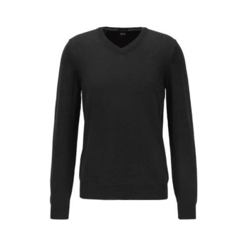 Gebreide kleding met V-hals Hugo Boss , Black , Heren