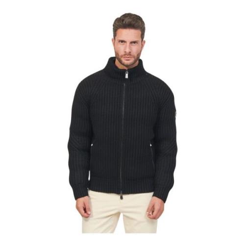 Heren Motex Cardigan van Zwart Wol Hugo Boss , Black , Heren