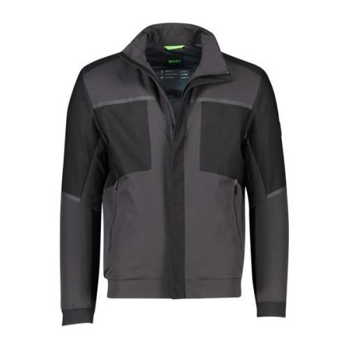 Zwarte Winterjas - Groene Collectie Hugo Boss , Black , Heren