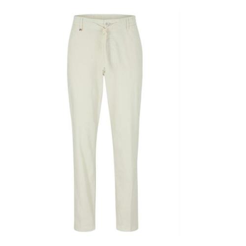 Slim Fit Broek met Smal Toelopende Pijpen Hugo Boss , White , Heren