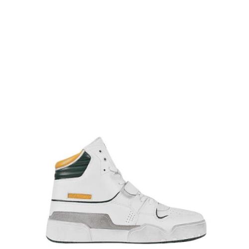 Witte High-Top Sneakers met Groene Accenten Isabel Marant , White , He...