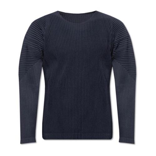 Pleated T-shirt with long sleeves Issey Miyake , Blue , Heren