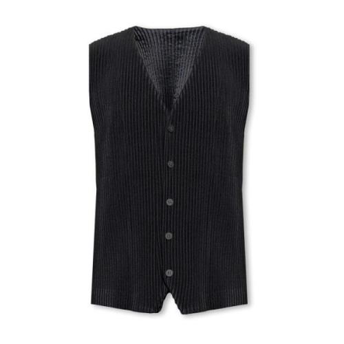 Geplooide vest Issey Miyake , Black , Heren