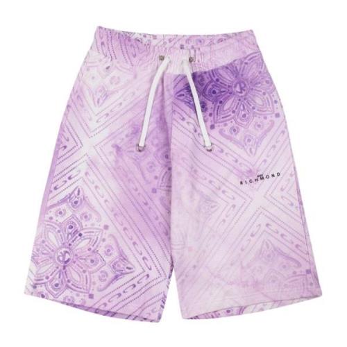 Kleurrijke Tie Dye Bermuda Shorts John Richmond , Purple , Heren