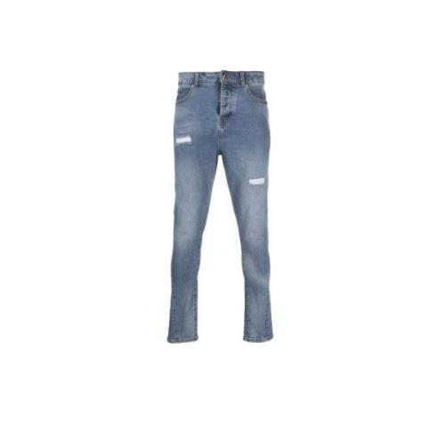 Versleten Slim-Fit Jeans John Richmond , Blue , Heren