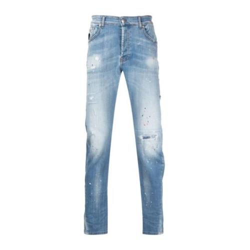 Heren Slim-Fit Vintage Denim Jeans John Richmond , Blue , Heren