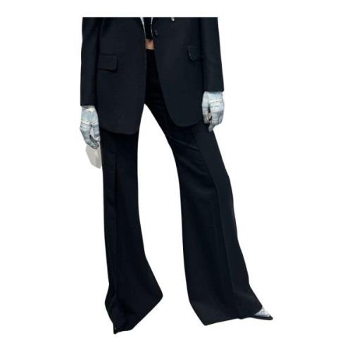 Wijde broek van 100% zuivere wol John Richmond , Black , Dames