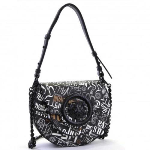 Zwarte en Witte Graffiti Tas met Tijgerhoofd Just Cavalli , Black , Da...