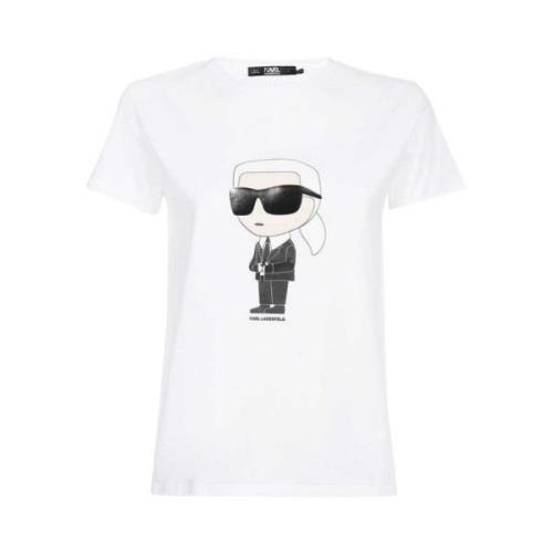 T-Shirt Maxi Print Karl Lagerfeld , White , Dames