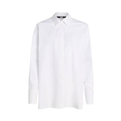 Klassieke Kraag Shirt Karl Lagerfeld , White , Dames