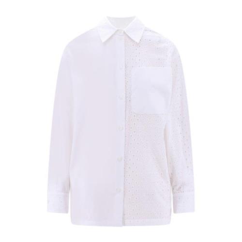 Kanten Katoenen Overhemd Kenzo , White , Dames