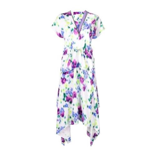 Bloemenprint Midi Jurk Kenzo , Purple , Dames