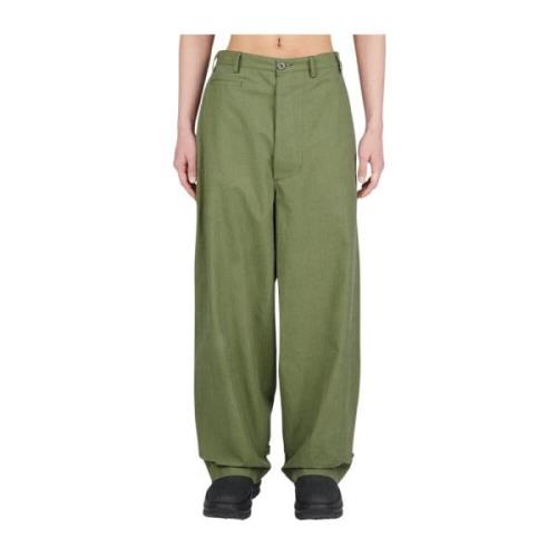 Oversized Rechte Snit Broek Kenzo , Green , Heren