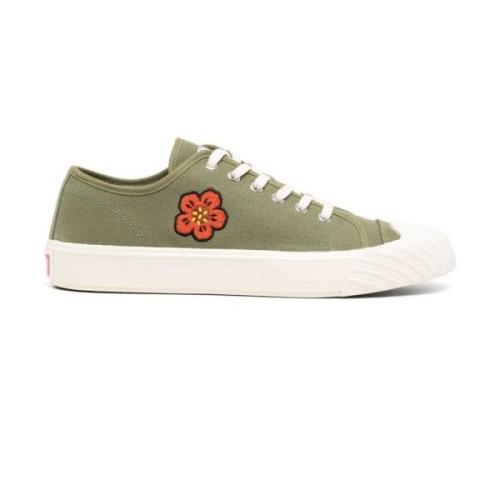 Groene Bloemen Lage Sneakers Kenzo , Green , Heren