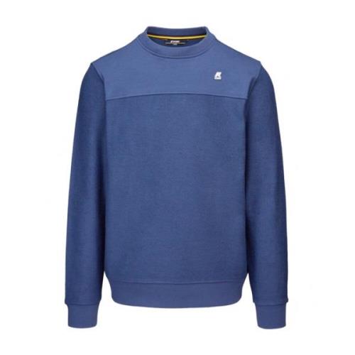 Comfortabele Katoenen Sweatshirt voor Heren K-Way , Blue , Heren