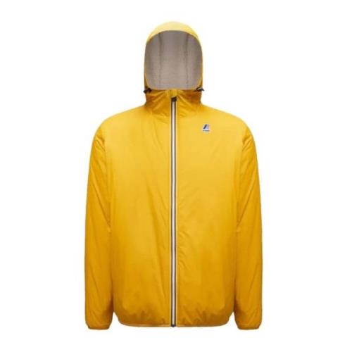 Unisex Mosterd Nylon Jas met Capuchon K-Way , Yellow , Unisex