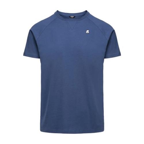 Stijlvol Indigo T-Shirt voor Mannen K-Way , Blue , Heren