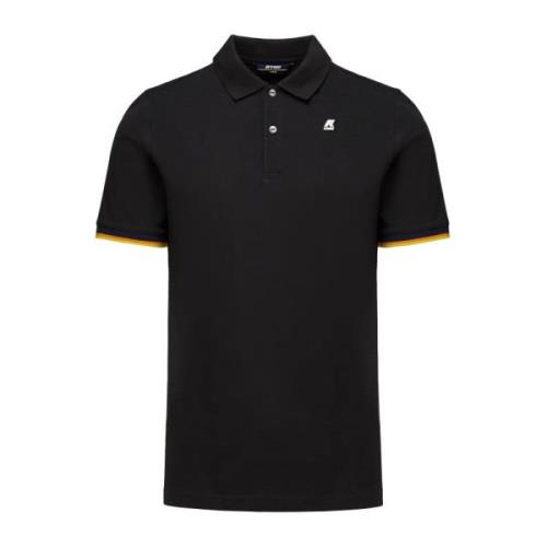 Vincent Zwart Polo Shirt - Klassiek en Stijlvol K-Way , Black , Heren