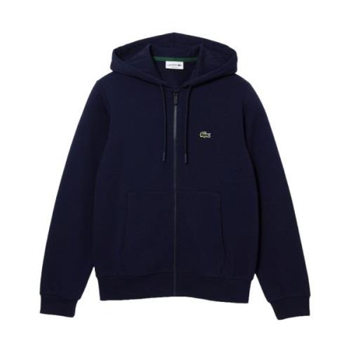 Blauwe Zip Hoodie voor Heren Lacoste , Blue , Heren