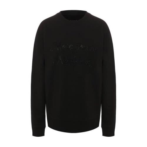 Stijlvolle Rhinestone Logo Sweatshirt Marc Jacobs , Black , Dames