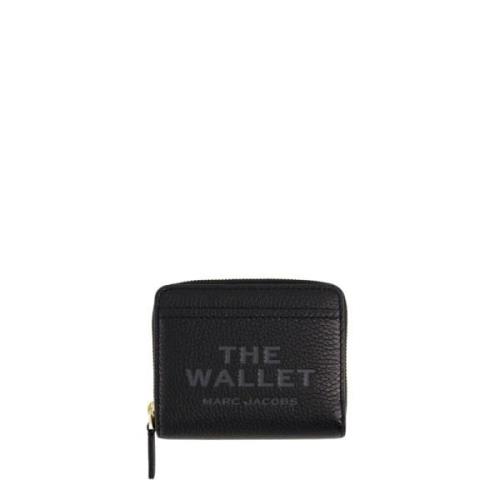 Compact Leren Portemonnee - Zwart Marc Jacobs , Black , Dames