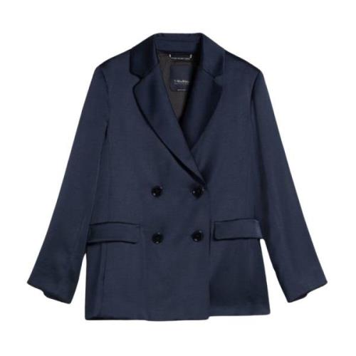 Viscose Polyester Jas Max Mara , Blue , Dames