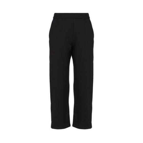 Zwarte katoenen broek, elastische taille Max Mara , Black , Dames