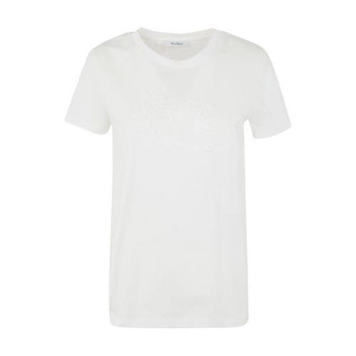 Elegante Geborduurde T-Shirt Max Mara , White , Dames
