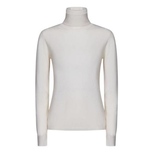 Witte Geribbelde Coltrui Sweater Max Mara , White , Dames