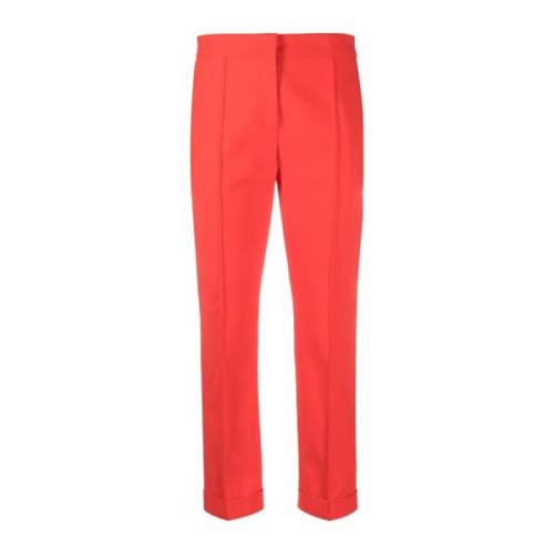 Stijlvolle Rode Geknipte Pantalon Moschino , Red , Dames