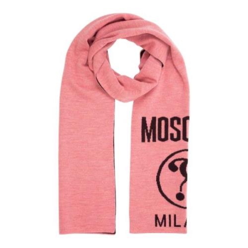 Multikleur Dubbel Vraagteken Wollen Sjaal Moschino , Pink , Dames