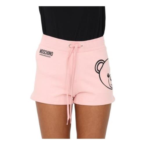 Korte shorts met berenprint Moschino , Pink , Dames