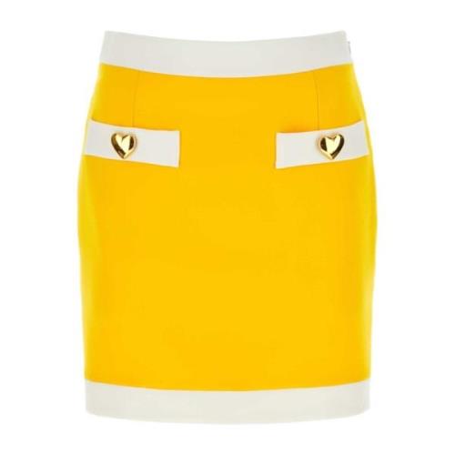 Gele stretch jersey minirok Moschino , Yellow , Dames