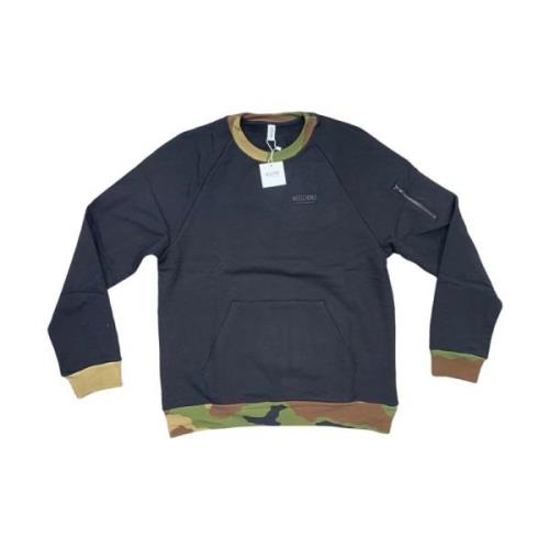 Heren Zwart Camouflage Sweatshirt Moschino , Black , Heren