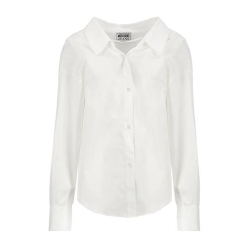 Witte Katoenen Shirt voor Dames Moschino , White , Dames