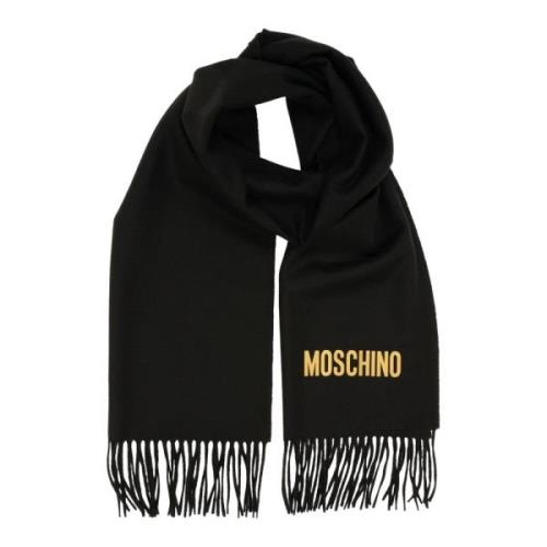 Wollen Sjaal, Blijf warm en elegant deze winter Moschino , Black , Dam...