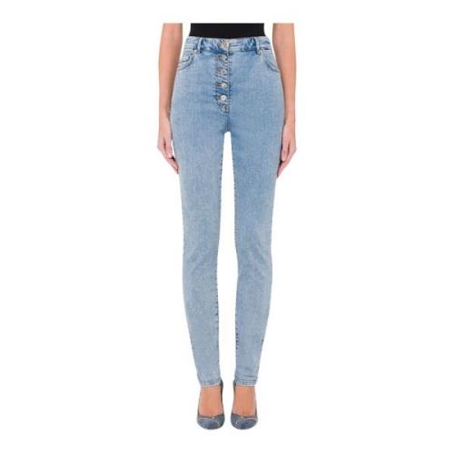 Skinny Jeans voor Vrouwen Moschino , Blue , Dames