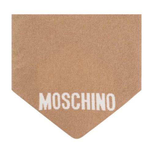 Sjaal met logo Moschino , Beige , Unisex