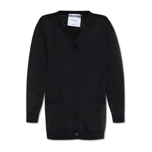 Geborduurde wollen cardigan Moschino , Black , Dames