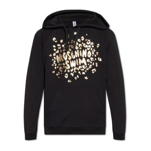 Bedrukte hoodie Moschino , Black , Heren