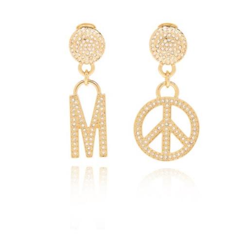 Kristallen clip-on oorbellen Moschino , Yellow , Dames