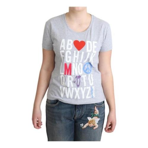 Authentiek Alfabet Letters T-Shirt Moschino , Gray , Dames