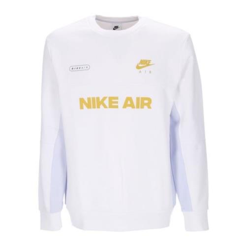 Air Brushed-Back Crew Sweatshirt Nike , White , Heren